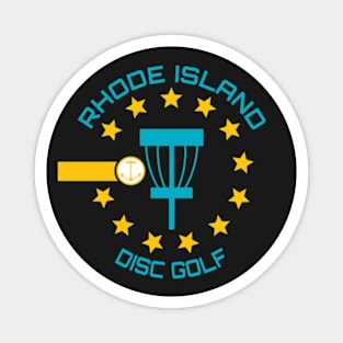 Rhode Island Disc Golf - State Flag Black Magnet